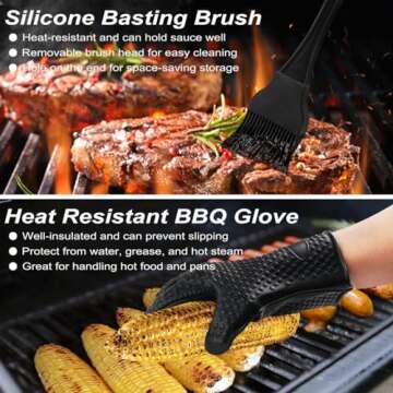 POLIGO 26PCS BBQ Accessories for Outdoor Grill Utensils Set Stainless Steel BBQ Tools Grilling Tools Set for Christmas Birthday Dads Presents, Barbecue Accessories Ideal Grilling Gifts for Men Women