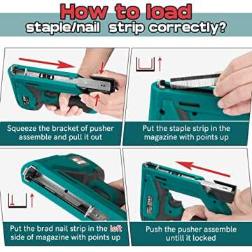 Brad Nailer, NEU MASTER NTC0060 Electric Nail Gun/Staple Gun for DIY Project of Upholstery, Carpentry and Woodworking, Including Staples and Nails