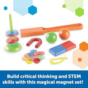 Learning Resources STEM Explorers -Ages 5+, Magnet Movers, Critical Thinking Skills, STEM Certified Toys, Magnets Kids,Magnet Set,Back to School Supplies,39 Pieces