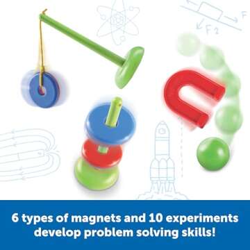 Learning Resources STEM Explorers -Ages 5+, Magnet Movers, Critical Thinking Skills, STEM Certified Toys, Magnets Kids,Magnet Set,Back to School Supplies,39 Pieces