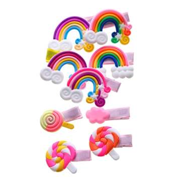 56PCS Toddler Hair Accessories Set: Colorful Rainbow Barrettes, Pins, Candy Fruits, Butterflies for Kids' Stylish Hairstyles