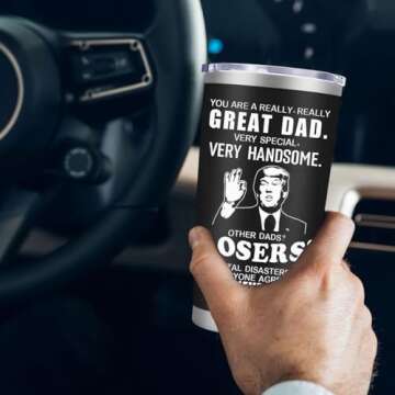 LEIOH Fathers Day Dad Gifts from Daughter Son,Dad Birthday Gifts,Fathers Day Birthday Gifts for Men Dad Papa Grandpa Uncle Stepdad,20 oz Tumbler Mug Black