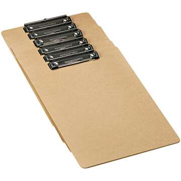 Amazon Basics Hardboard Office Clipboard, 6-Pack, Brown