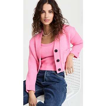 English Factory Women's V Neck Sweater Cardigan