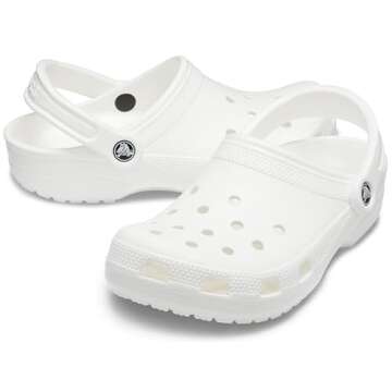 Crocs Unisex-Adult Classic Clogs (Best Sellers), White, 2 Men/4 Women