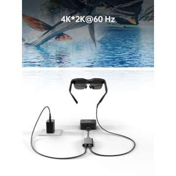 RAYNEO HDMI-C to AR Glasses with Charging Port Adapter,Simultaneously Charge Your Source Device and Transmission Video