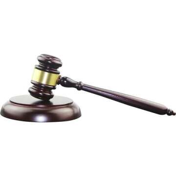 Wooden Gavel and Block Set for Lawyers and Judges