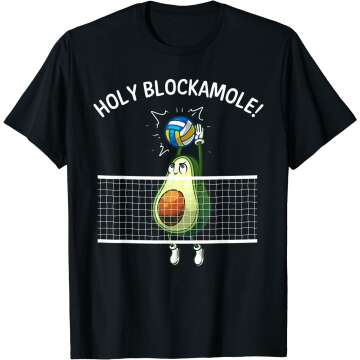 Funny Volleyball For Men Women Holy Guacamole Player Blocker T-Shirt