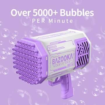 Deserthome Bubble Gun - 69 Holes Bazooka Bubble Blaster for Kids