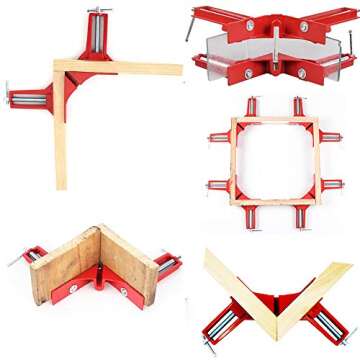 Right Angle Clamp, 90 Degrees Corner Clamp, Picture Frame Holder, Glass Holder, DIY Woodworking Hand Tools