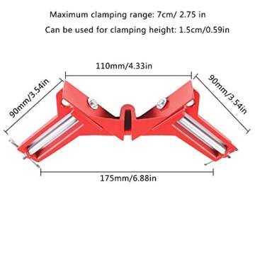 Right Angle Clamp, 90 Degrees Corner Clamp, Picture Frame Holder, Glass Holder, DIY Woodworking Hand Tools