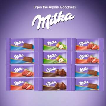 50-Pack Milka Naps Assorted Chocolate Bars - Premium European Chocolate Variety Pack, German Chocolate Assortment Box for Holidays & International Candy Lovers"