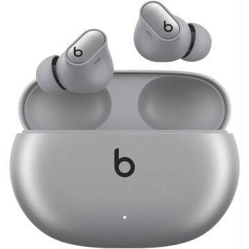 Beats Studio Buds + | True Wireless Noise Cancelling Earbuds, Enhanced Apple & Android Compatibility, Built-in Microphone, Sweat Resistant Bluetooth Headphones, Spatial Audio - Cosmic Silver