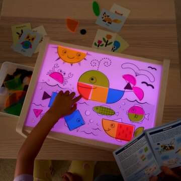 Battat Education – Tracing Light Box – Light Table for Kids – Sensory Lights – Light Up Board for Kids - Educational Science Kit – 3 Years + – Bright Explorer (79 Pcs)