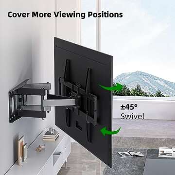 Full Motion TV Wall Mount for Most 37"-86" Flat Screen TV, Swivel or Tilt TV Wall Bracket with Dual Articulating Arms, for 12"-16" Wood Studs, Max VESA 600x400mm, Load 120 lbs by USX MOUNT