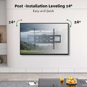 Full Motion TV Wall Mount for Most 37"-86" Flat Screen TV, Swivel or Tilt TV Wall Bracket with Dual Articulating Arms, for 12"-16" Wood Studs, Max VESA 600x400mm, Load 120 lbs by USX MOUNT