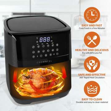 7 Quart Air Fryer with Touch Screen & 12 Functions