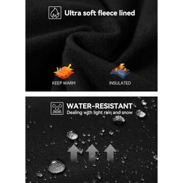 BALEAF Fleece Lined Leggings Women Waterproof Thermal Winter Hiking Pants Warm Tights Skiing Running Yoga Travel Gear Black M