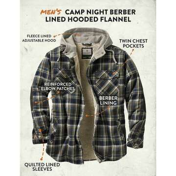 Men's Hooded Flannel Jacket by Legendary Whitetails