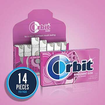 ORBIT Bubblemint Sugar Free Chewing Gum - 12 Packs of 14 Pieces