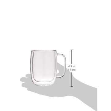 ZWILLING J.A. Henckels Glass 15oz Latte Mug Set, 2 Count (Pack of 1)