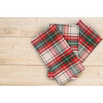 Urban Villa Checkered Kitchen Towels Set of 6 Classic Checks Kitchen Towels 20X30 Inches 100% Cotton Highly Absorbent Kitchen Towels Premium Quality Ultra Soft Mitered Corners Kitchen Towels