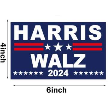 2 Pack Kamala Harris Tim Walz 2024 Car & Fridge Magnets