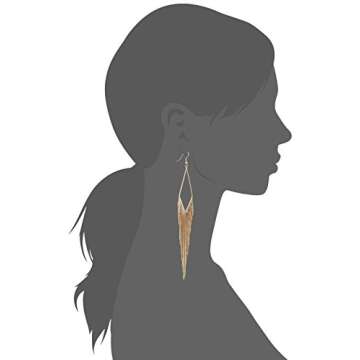 GUESS "Basic" Gold Fringe Linear Drop Earrings