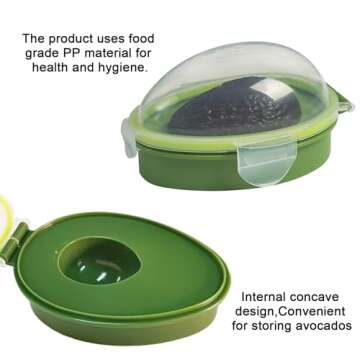 Avocado Food Saver Stretch Pod,Avocado Saver for Fridge,Avocado Fresh Keeper,Portable and Reusable Avocado Storage, Avocado Crisper, One Size, Green, 1 Count