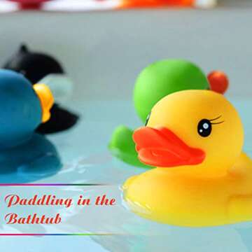 Novelty Place 12Pcs Assorted Rubber Duck Float Ducky Baby Bath Shower Toy - Colorful Mini Bath Duckies for Toddlers and Kids | Birthday Gift, Party Favor, Bathtub Decoration