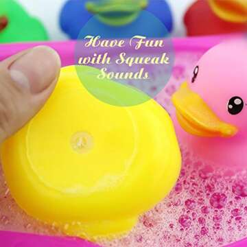 Novelty Place 12Pcs Assorted Rubber Duck Float Ducky Baby Bath Shower Toy - Colorful Mini Bath Duckies for Toddlers and Kids | Birthday Gift, Party Favor, Bathtub Decoration