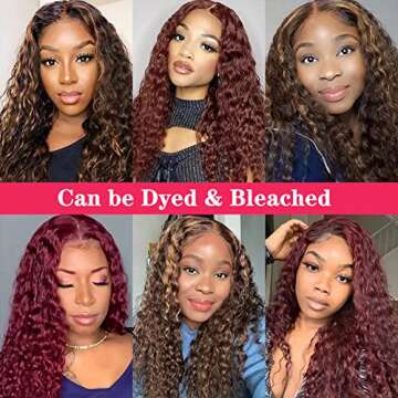 28 Inch Deep Wave Lace Front Wigs Human Hair Pre Plucked 180% Density 13x4 Curly Lace Frontal Wigs for Black Women Wet and Wavy Transparent Glueless Wigs Human Hair with Baby Hair Natural Hairline