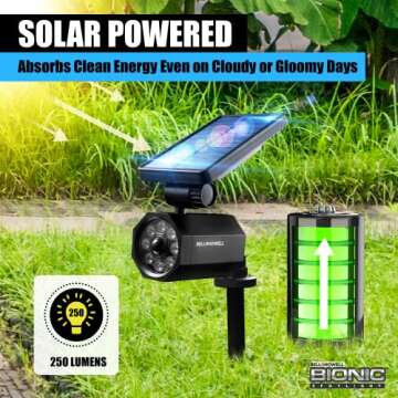 Bell+Howell Bionic Spotlight Motion Solar Spot Lights Outdoor Waterproof, Solar Landscape Lights, Outdoor Solar Yard Lights Weather Resistant, Super Bright LED Lights, for Garden, Lawn As Seen On TV