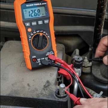 Klein Tools MM400 Multimeter, Digital Auto Ranging, AC/DC Voltage, Current, Capacitance, Frequency, Duty-Cycle, Diode, Continuity, Temp 600V