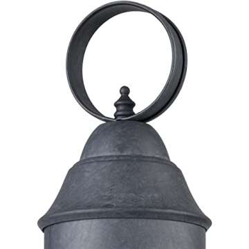 Elk Home Onion Post Light - 1-Light in Aged Zinc Finish, with Clear Seeded Glass, Traditional Style