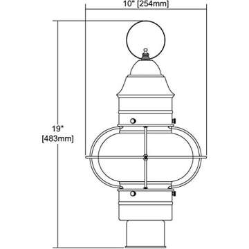 Elk Home Onion Post Light - 1-Light in Aged Zinc Finish, with Clear Seeded Glass, Traditional Style