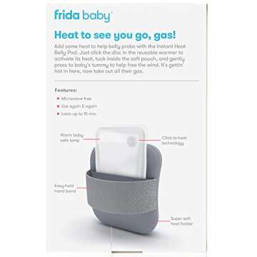 Frida Baby Gas + Colic Heating Pad for Natural Belly Relief | Gentle Heat to Relax + Soothe Bellies | Instant Tummy Warmer | Soothe Colic Discomfort