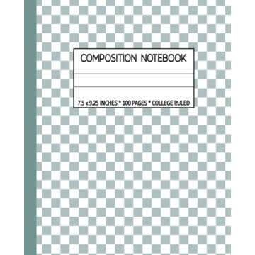 College Ruled Composition Notebook: Blue Checkered Writing Journal . School Supplies Essential for Students. Aesthetic Notebook for School. Cute and Preppy Notebook for Teens.