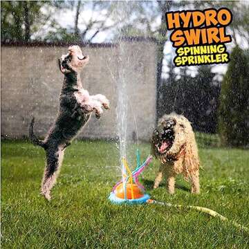 Hydro Swirl Spinning Water Sprinkler for Kids Outdoor Play – Kids Sprinklers for Yard Outdoor Activities – Splashing Outdoor Water Play Toy W. Wiggle Tubes – TIDAL STORM Water Sprinklers for Yard Kids