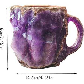 Wusdayer 200ml Mineral Crystal Coffee Mugs,Multi-Colored Crystal Mineral Coffee Mugs, Natural Mineral Crystal Coffee Mugs,New Mineral Crystal Coffee Mugs, Real Mineral Crystal Coffee Mugs (#3)