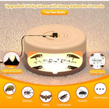 Indoor Flea Traps with Sticky Discs and Bulbs