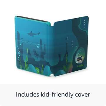 New Amazon Kindle Kids (16 GB) - If it breaks, we will replace it, includes ad-free books and cover, with glare-free display, faster page turns - Unicorn Valley