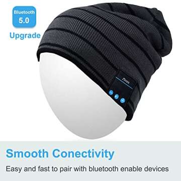 Rotibox Bluetooth Beanie Hat Wireless Headphone for Outdoor Sports Xmas Gifts