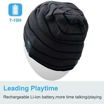 Rotibox Bluetooth Beanie Hat Wireless Headphone for Outdoor Sports Xmas Gifts