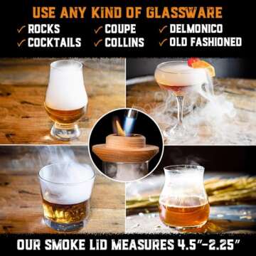 Whiskey Cocktail Smoker Kit with Torch & Butane