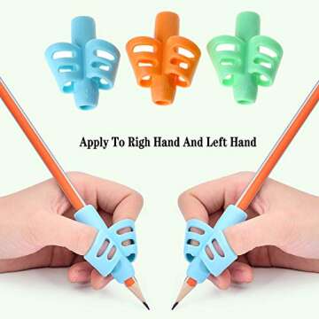 JuneLsy Pencil Grips for Kids Handwriting Pencil gripper Pencil Holder Posture Correction Training Writing AIDS for preschooler Kids toddler Children Special Needs (3 PCS)