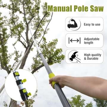 Scalebelly Pole Saws for Tree Trimming, 7-25 FT Telescoping Tree Trimmer, Long Extendable Pruning Saw for Tree Trimming, Manual Pole Cutter with Saw Blade and Holder for Backyard, Garden Branch