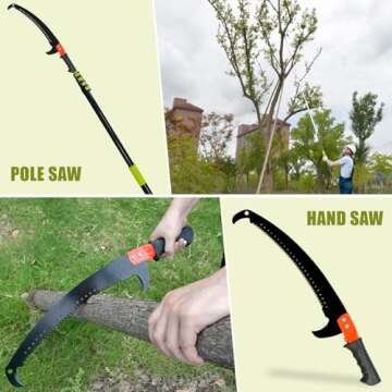 Scalebelly Pole Saws for Tree Trimming, 7-25 FT Telescoping Tree Trimmer, Long Extendable Pruning Saw for Tree Trimming, Manual Pole Cutter with Saw Blade and Holder for Backyard, Garden Branch