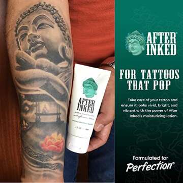 After Inked Tattoo Aftercare Lotion and Foam Cleanser Bundle - with 3oz Tattoo Lotion Aftercare and 1.7oz Tattoo Aftercare Foam Wash, Essential Tattoo Supplies, Premium Skincare Tattoo Aftercare Kit