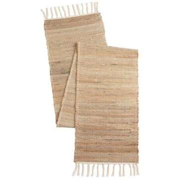 Frelish Decor Hand Woven Jute Cotton Table Runner 14"x72" Six Seater | Eco Friendly Dining Table Use | Decor for Family Dinner | Indoor Outdoor Parties & Everyday Use (14"x72" Natural Jute)